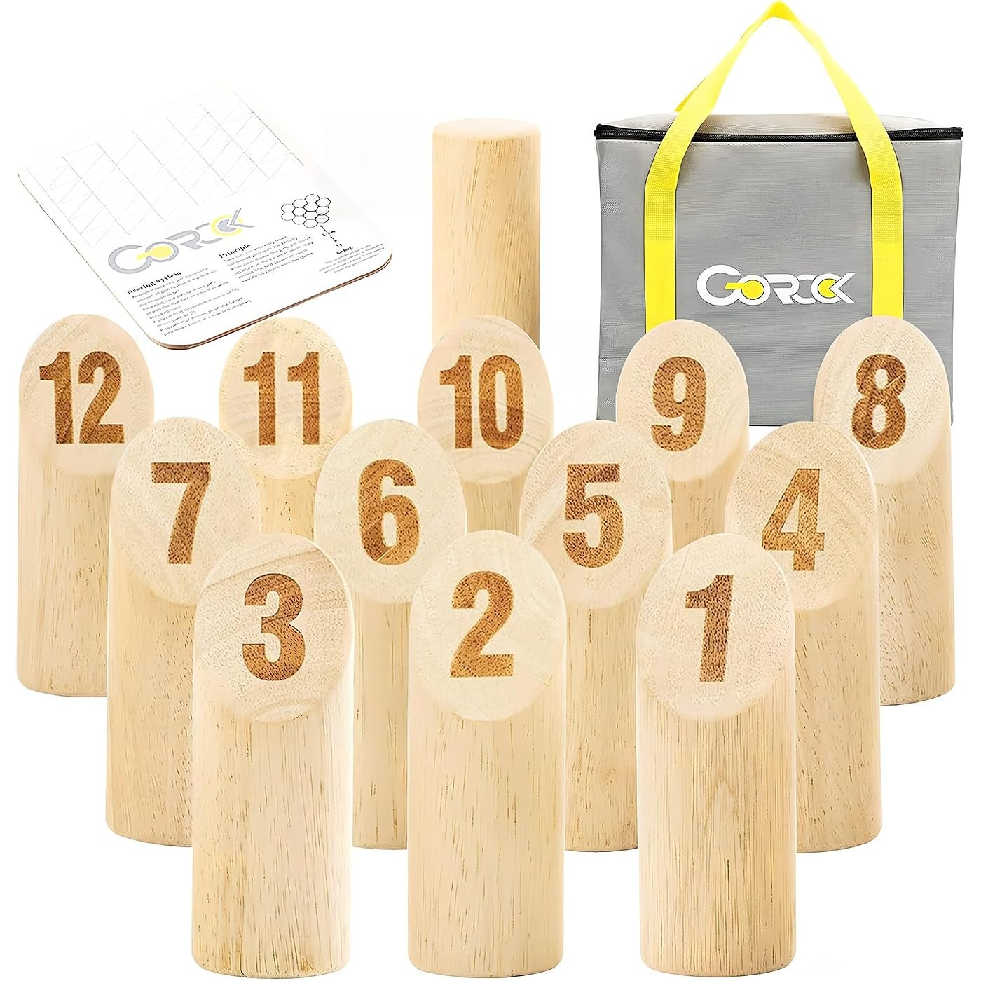 Numbered Block Toss Set, 12 blocks and a throwing pin